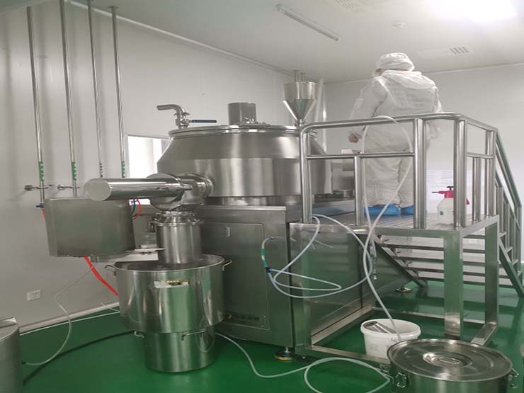 Wet granulation machine with wet milling machine installed in Vietnam